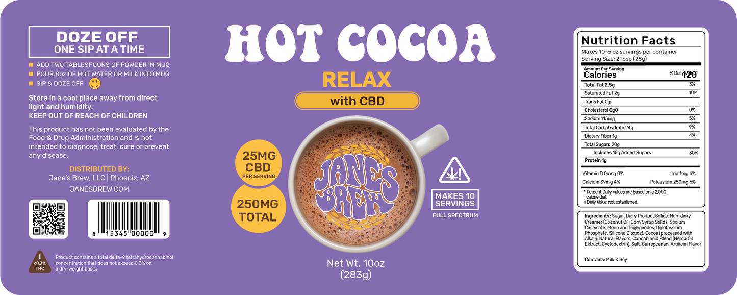 Relax Hot Cocoa (25mg CBD)