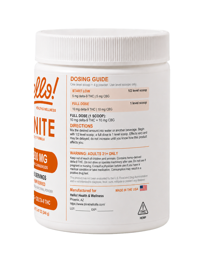 Hello! IGNITE — 1200MG 1:1 Functional Hemp Powder