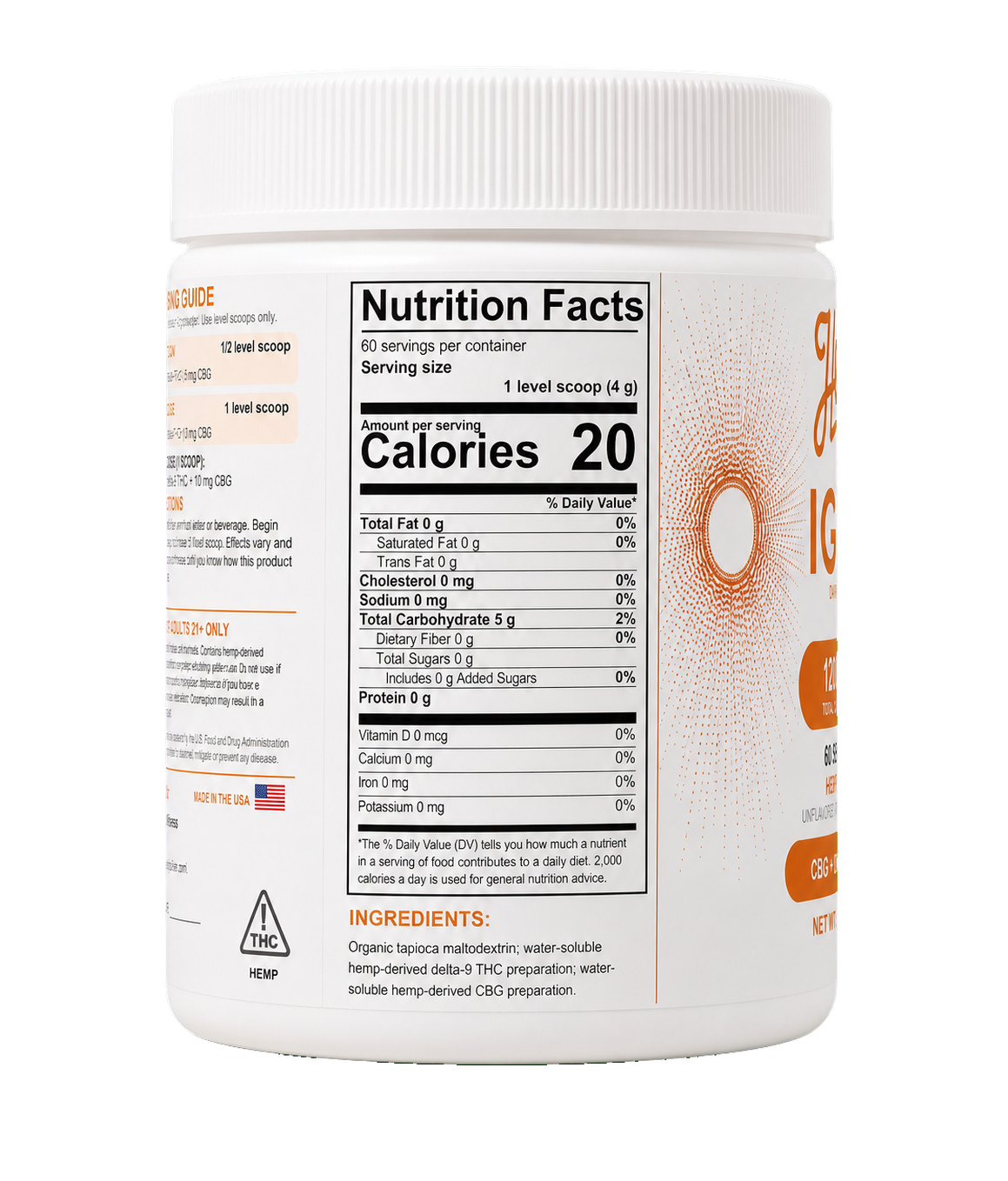 Hello! IGNITE — 1200MG 1:1 Functional Hemp Powder