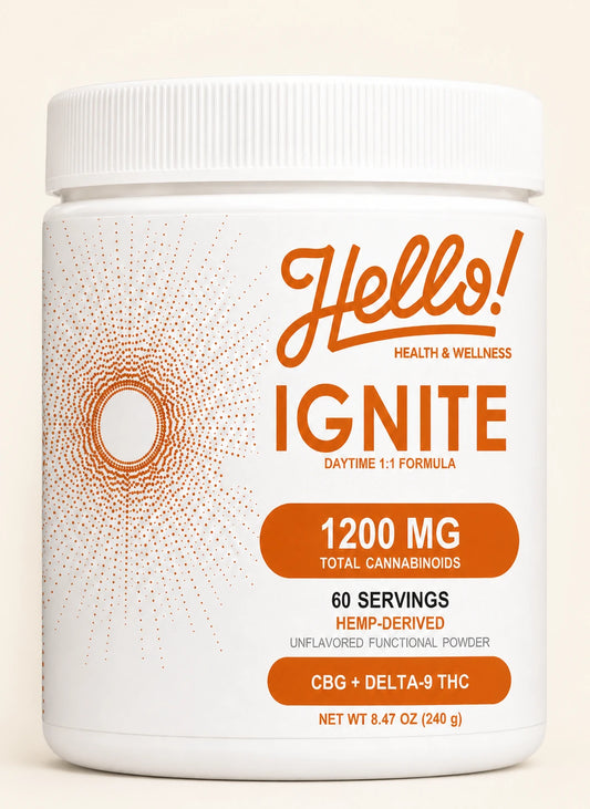 Hello! IGNITE — 1200MG 1:1 Functional Hemp Powder