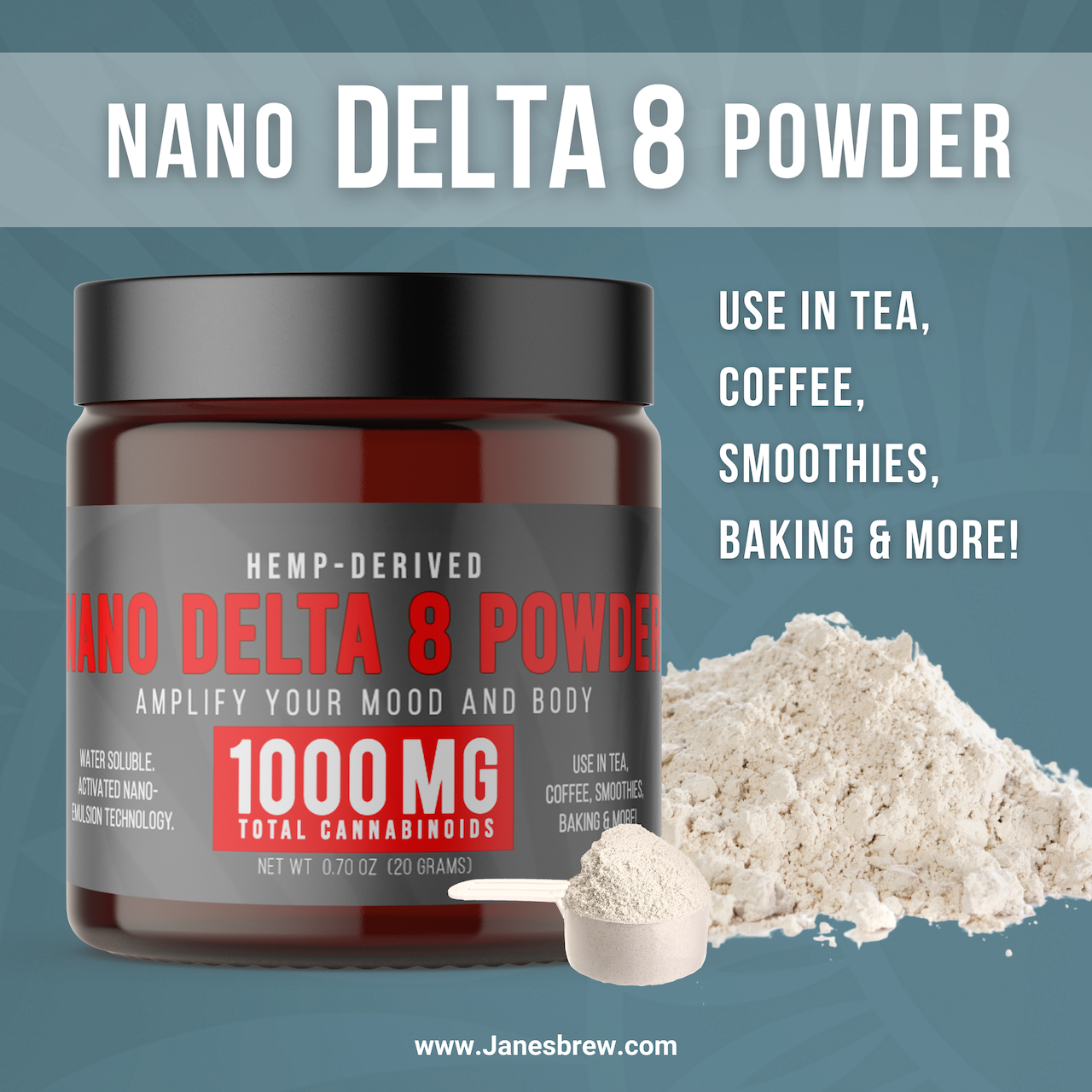 Water soluble Delta 8 THC Powder